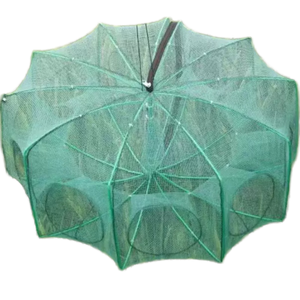 <span class=keywords><strong>Cage</strong></span> <span class=keywords><strong>portable</strong></span> à bas prix d'usine pour crevettes à poisson 8-20 trous Conception flottante pliable en nylon HDPE PE Matériaux en acier Aquaculture - Product Image 3