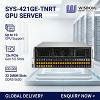 Serveur GPU SuperServer 4U SYS-421GE-TNRT avec double processeur Intel Xeon de 5e génération, 13 emplacements PCIe 5.0, prise en charge de 10 GPU pour l'apprentissage profond (AI) et le calcul haute performance (HPC)