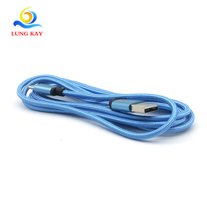 Lung Kay Usb Type <b>C</b> <b>Charging</b> Cable 1m Nylon Blue For Android Phones Data Transfer Fast <b>Charging</b> - Product Image 4