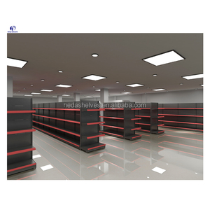 رفوف معدنية عالية الجودة متعددة الأنماط ذات وجهين بسعر المصنع، رفوف سوداء للسوبر ماركت - Product Image 5