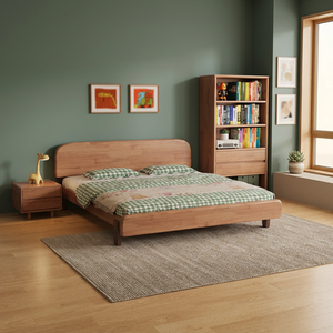 Cama infantil de madera maciza moderna de alta calidad, diseño de plataforma, no requiere somier. - Product Image 3