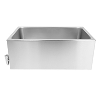 Gewerbliches Elektrisches Bain-Marie mit Ablaufhahn, Edelstahl-GN-Behälter, Speisenwärmer mit Thermostat für Restaurant, Buffet und Catering