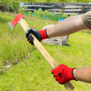 قفازات إنشاءات مطلية بالنتريل باللون الأحمر والبوليستر الأسود 13 جرام من CHUANGYING ، قفازات عمل للرجال بالجملة - Product Image 5