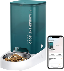 Distributeur de nourriture pour chien et chat à double bol unique Chargeur automatique pour animaux de compagnie Caméra en acier inoxydable à piles pour l'extérieur Voyage - Product Image 2