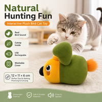 Jouet interactif pour chat en peluche, à mouvement automatique, avec fonction de nettoyage des dents, rechargeable par USB, design de dessin animé, pour chat moderne, inspiré de l'instinct de chasse
