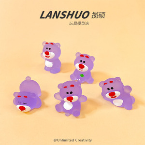 แลนโช ตุ๊กตาหมีเรซิ่นเรืองแสงในที่มืด งานฝีมือ DIY ของตกแต่งบ้าน รูปทรงสัตว์การ์ตูน พร้อมเอฟเฟกต์แสงกลางคืน - Product Image 3