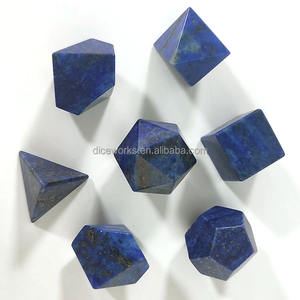 Venta al por mayor de 7 dados poliédricos de lapislázuli inspirados en gemas para juegos de mesa y cartas, dados de juego de 16-24 mm, marca Nian, empaque en bolsa de terciopelo. - Product Image 6