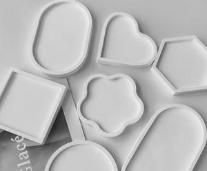 OCHCHO 10PCS Moldes de silicona para resina epoxi - Moldes de resina de cristal DIY de forma irregular para posavasos, bandejas, yeso - Product Image 1