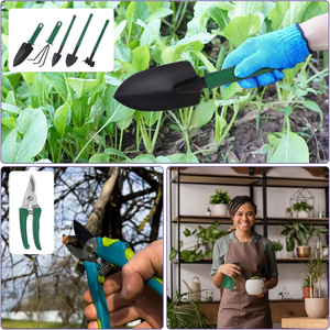 Ensemble d'outils de jardin <span class=keywords><strong>anti</strong></span>-rouille de 10 pièces, tête en acier A3, manche en PP, outils et accessoires de jardinage avec rangement pour le jardin - Product Image 4