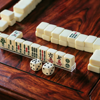 Jeu de Mahjong américain portable de voyage, mini-dés, tuiles de Mahjong chinoises professionnelles, jeux de société pour adultes, Mahjong de luxe léger