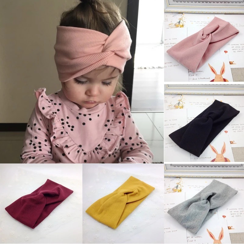 Baby Headband Ear Warmer Hat Winter Autumn Turban Baby Girl Headbands Soft Elastic Twisted Knot Newborn Toddler Headband