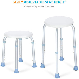 Common Bathroom <b>Stool</b> 32x32x34 Aluminum Alloy <b>Adjustable</b> <b>Height</b> For Elderly And Pregnant Women - Product Image 4