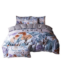 Parure de lit en coton égyptien 100 % biologique super doux, tissé satiné 300 fils, comprenant housse de couette, drap et taies d'oreiller, qualité hôtelière