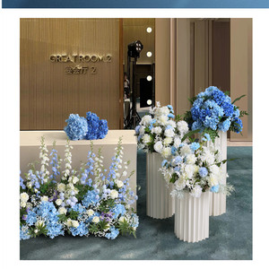 Evento banquete salón decoración azul real flor Artificial jardín Floral arco de rosas arreglos cumpleaños telón de fondo - Product Image 2