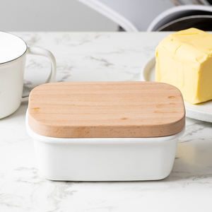 <span class=keywords><strong>Grand</strong></span> <span class=keywords><strong>plat</strong></span> à beurre en émail avec couvercle, ml, <span class=keywords><strong>de</strong></span> Style fermier Vintage avec couvercle pour conteneur en métal <span class=keywords><strong>de</strong></span> comptoir et garde-beurre recouvert tout blanc - Product Image 5