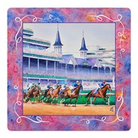 Tapis de Mahjong américain imprimé Derby Sunset, en néoprène, antidérapant, réduction du bruit, tapis de table pour Mahjong, poker, jeux de cartes