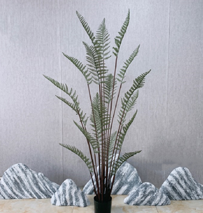 Venta al por mayor árbol de helecho persa artificial con maceta Real Touch plástico bonsái planta realista para la decoración del hogar - Product Image 4