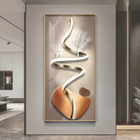 Vente en gros d'art mural en cristal imprimé numériquement de luxe personnalisé avec cadre pour la décoration de la maison et l'accrochage d'œuvres d'art (avec peintures de paysages LED)