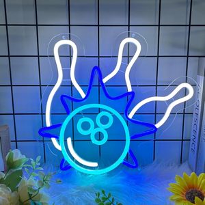 Bowling Letreros Neon LED indoor hanging ambient light shop <b>sign</b> wall decoration light entrance indicator light luminous <b>sign</b> - Product Image 1