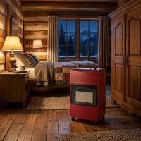 Chauffage infrarouge au gaz sur roulettes en céramique avec grille anti-brûlure pour maison, chambre, atelier, bureau
