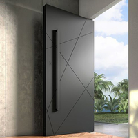 Porte d'entrée extérieure résidentielle moderne en acier inoxydable anti-effraction pour villa et bâtiments commerciaux
