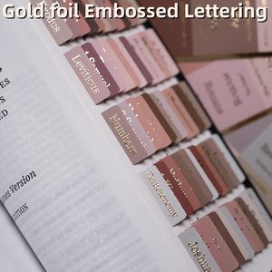 Autocollants catholiques chrétiens roses OEM d'usine, onglet biblique de lettrage en relief de feuille d'or personnalisée avec <span class=keywords><strong>résumé</strong></span> de livre - Product Image 5