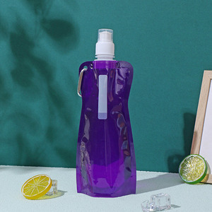 Meilleure vente 480ml sans BPA sac d'eau en plastique pliant potable liquide emballage bec pochette sacs pour Sport de plein air - Product Image 1