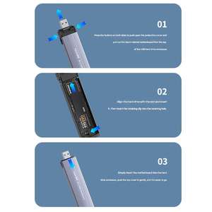 Boîtier <span class=keywords><strong>externe</strong></span> pour <span class=keywords><strong>disque</strong></span> <span class=keywords><strong>dur</strong></span> SSD NVMe M.2, NGFF M.2, avec ports Type-C + USB 2-en-1 - Product Image 5