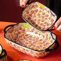 Vaisselle de cuisine durable en porcelaine de qualité supérieure, bol à double poignée, vaisselle de restaurant en céramique, ustensiles de cuisson