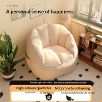 Fauteuil paresseux en forme de pouf, inclinable et convertible en lit, en coton et lin, sans cadre, coussin de siège tatami, pour chambre à coucher, balcon, usage décontracté