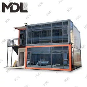 豪华玻璃可堆叠预制模块化便携式组装单层三居室集装箱房屋储物隔热