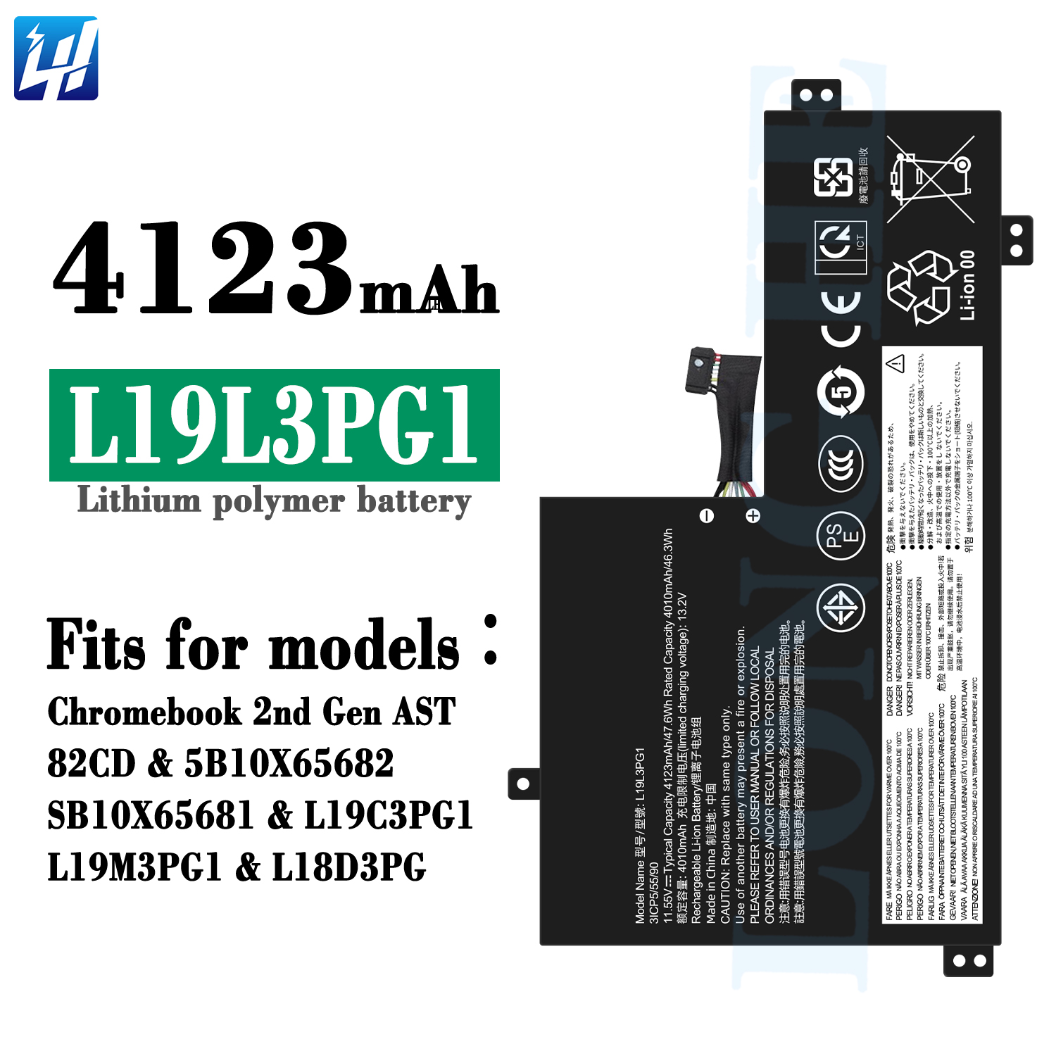 Lenovo 100e 300e Chromebook 2nd Gen Battery - Original L19L3PG1