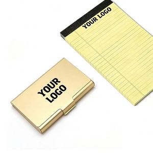 Porta Tarjetas de Visita de Metal con Grabado de Logotipo Personalizado para Abogados, Bancos, Regalos Promocionales, Porta Identificaciones con Nombre - Product Image 1