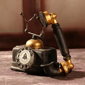 Escultura de Resina Antigua, Adorno de Teléfono Vintage, Decoración de Teléfono Clásico Retro <span class=keywords><strong>para</strong></span> Oficina, Dormitorio, Estudio - Product Image 4