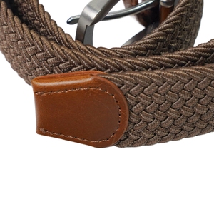 Đan web dệt dệt unisex có thể điều chỉnh phụ nữ người đàn ông đàn hồi bện vành đai căng với biểu tượng tùy chỉnh - Product Image 4