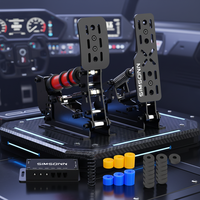Pedales de Carreras SIMSONN PLUS para Juegos, Acero Inoxidable, Compatibles con PC por USB, Simulador de Vuelo de Alta Calidad, Celda de Carga de 200KG