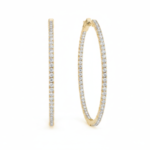 Boucles d'oreilles en diamant éternité à l'envers - Product Image 2