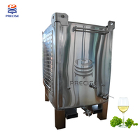 Cuve de Fermentation Vinicole en Acier Inoxydable 304/316L, à Double Enveloppe, avec Plaque à Cavités pour Refroidissement, Finition Brossée, Capacités de 100L à 10000L, Précise