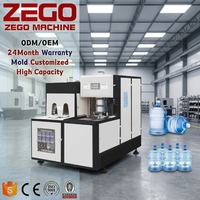 Machine semi-automatique de fabrication de bouteilles et seaux d'eau minérale de 5L, 10L, 20L, 5 gallons, grande capacité, 100BPH, directement de l'usine