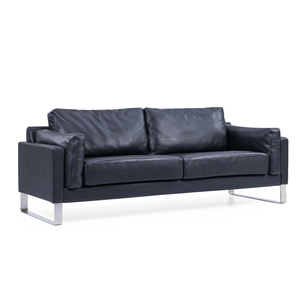 <span class=keywords><strong>Sofa</strong></span> đen Ba chỗ thoáng khí thân thiện với da phòng khách sảnh khách sạn Văn phòng phù hợp bền thoải mái và bền - Product Image 5