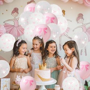 35 ballons en latex <span class=keywords><strong>rose</strong></span> pâle clair et blanc avec nœuds pour mariage, fête prénuptiale, baby shower, enterrement de vie de jeune fille, fiançailles, princesse, coquette - Product Image 2