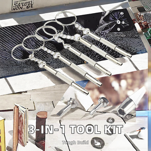 Kit de Reparación de Relojes, Gafas y Lentes de Sol 3 en 1 de Acero Inoxidable con Destornillador de Precisión - Product Image 2