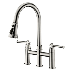Латунный смеситель для кухни с двумя ручками, 3 отверстия - Product Image 2