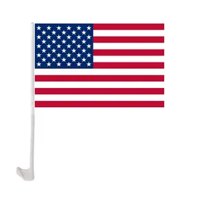 Высококачественные флаги премиум класса США для автомобилей с флагштоком, американский флаг на окно автомобиля