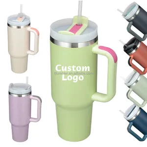 40oz Sublimation blanks Tumblers wholesale bulk 40 oz tumbler with handle cups with lids and straws botella de agua