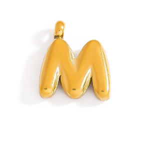 Pendentif mini lettre bulle en acier inoxydable plaqué or 18 carats pour la fabrication de colliers, accessoires de bijoux DIY, formes variées, anglais - Product Image 4