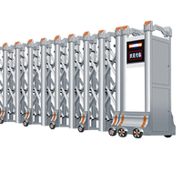 Portail de sécurité télescopique électrique automatique en alliage d'aluminium, type rétractable, pour accès résidentiel, scolaire et industriel