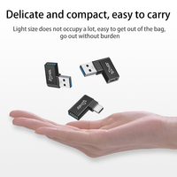 Convertisseur USB a à type C à angle de 90 degrés Connecteur adaptateur USB 3.0 3A Transfert rapide de charge pour ordinateur téléphone
