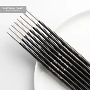 Nórdicos de metal de acero inoxidable redonda palillos Sushi personalizado China personalizado, logotipo de regalo conjunto de aprendizaje de aleación de palillos