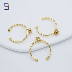 Jiuwus Popular 14K Juego de anillos giratorios de molino de viento chapado en oro, <span class=keywords><strong>Bea</strong></span>, Material de joyería hecho a mano Diy divertido, Qingdao - Product Image 5